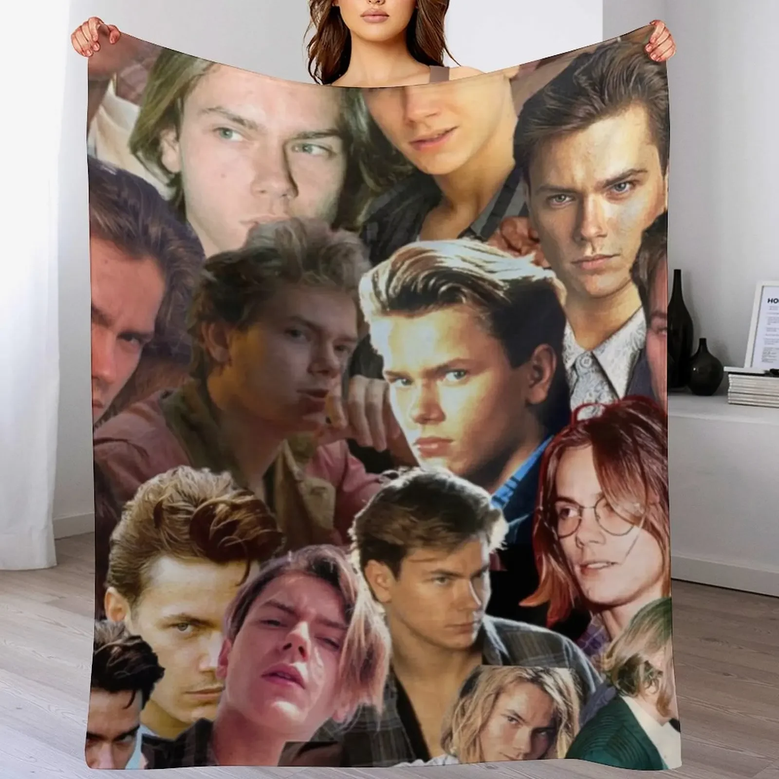river phoenix photo collage Throw Blanket Warm Throw Blanket Gift for Anniversary