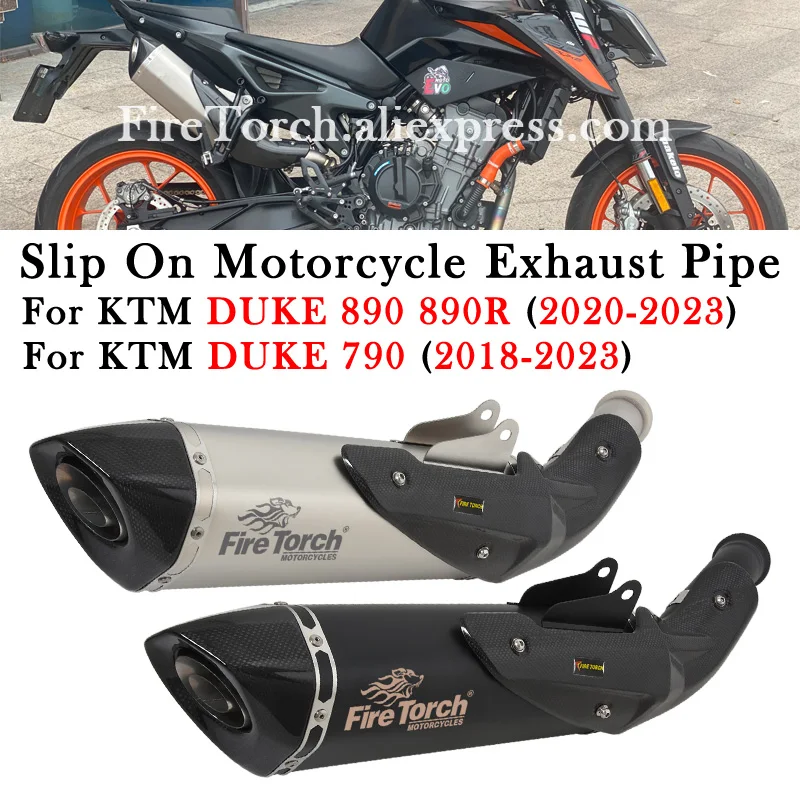 Plug And Play For KTM DUKE 790 890 890R DUKE790 DUKE890 2018 - 2022 2023 Motorcycle Exhaust Escape Moto Modify Middle Link Pipe