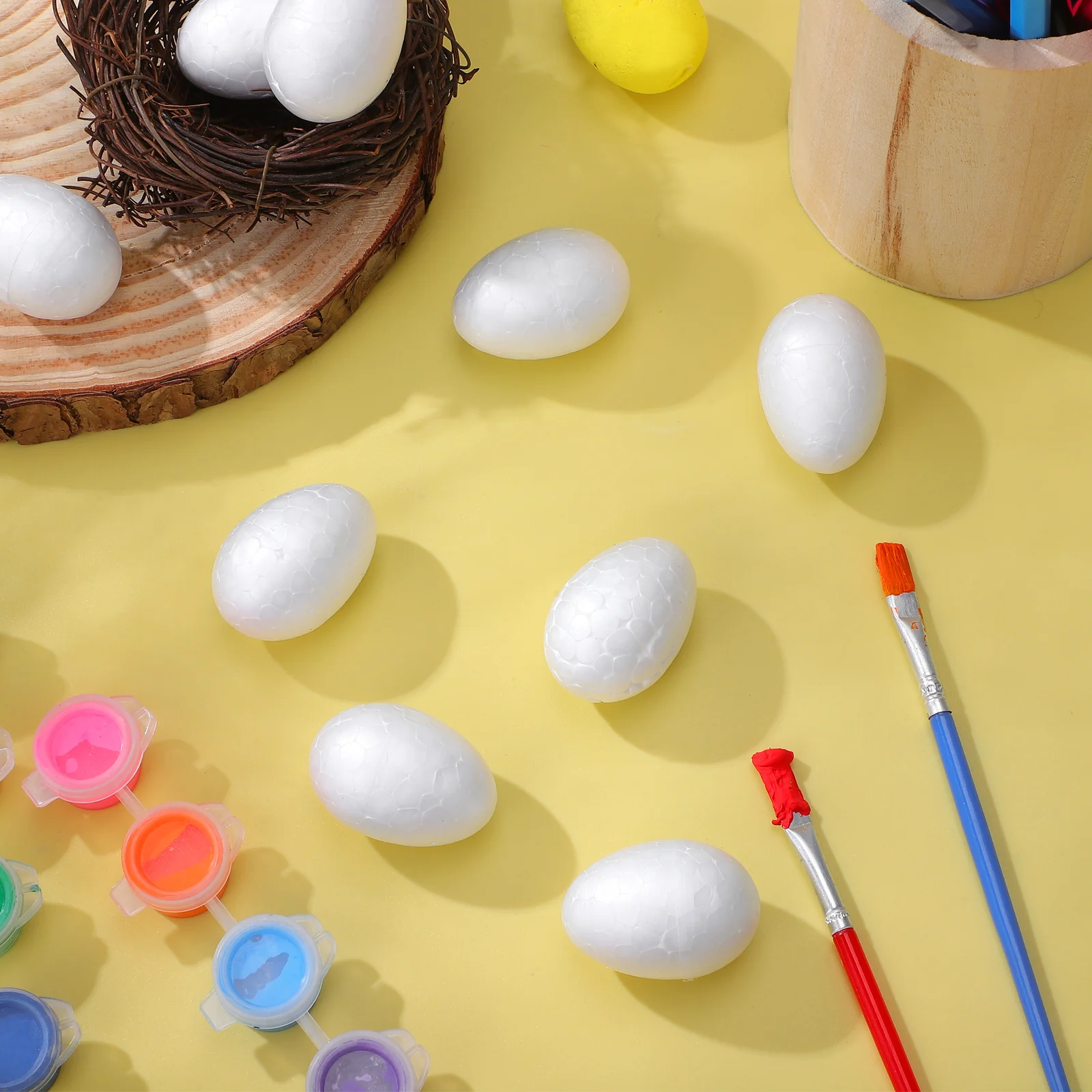 

50pcs Foam Painting Eggs Diy Craft Easter Decor White 4Cm Durable Wedding Halloween Christmas Accessory Stuffing Montessori