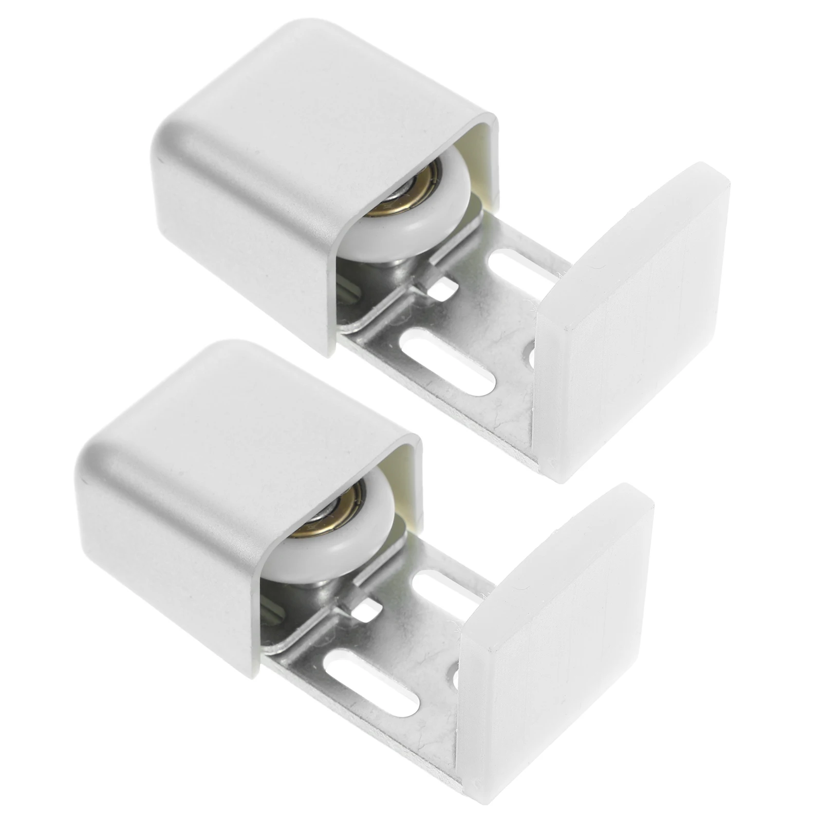 

2 Pcs Automatic Door Swing Stopper Bottom Guide Sliding Floor Glass Track Mount Locator Closet