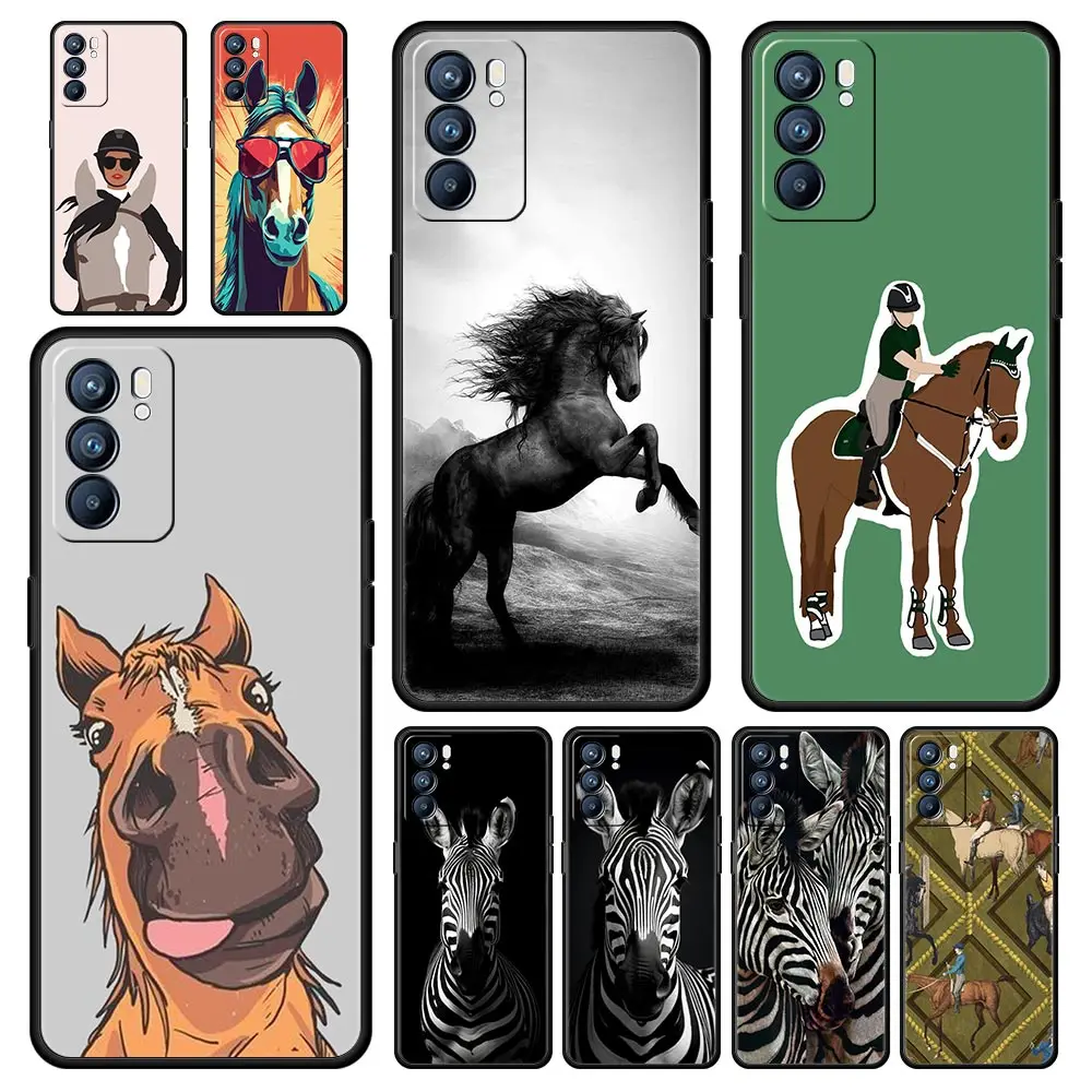 

Case For Oppo A54 A53 A52 A9 A15 A95 A17 A16 A76 A74 A57 Find X6 X5 Reno8 Reno7 Reno6 Pro 5G Cover Galloping Horse Girl Drawing