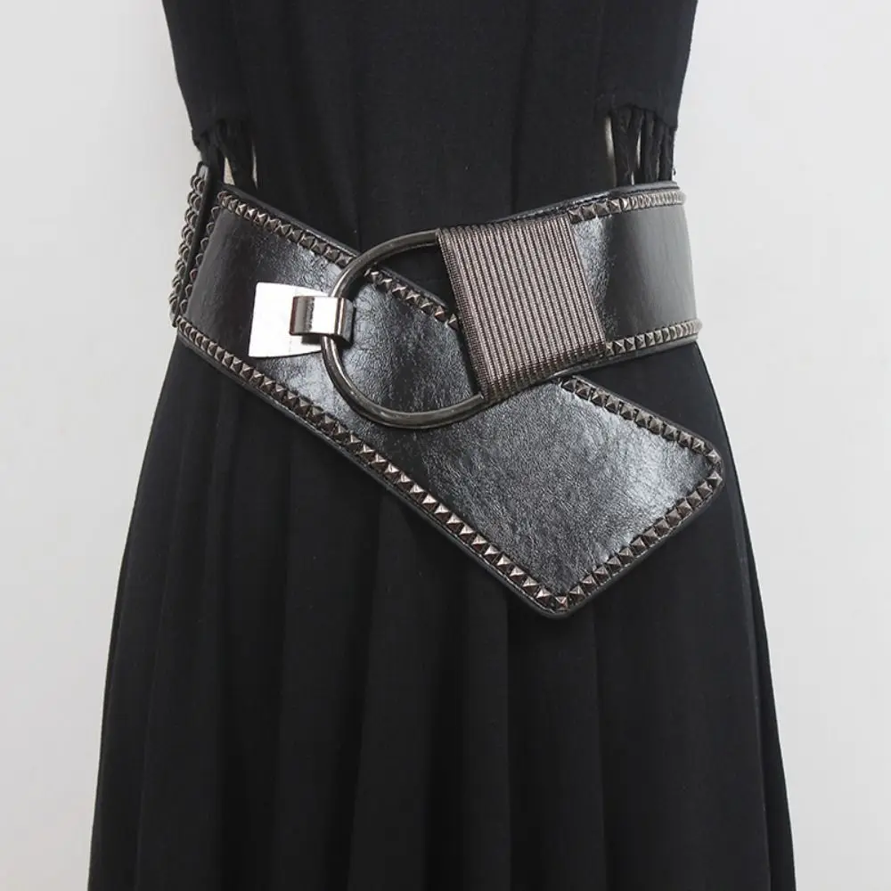 

Elegant Leather Elastic Cummerbunds Elastic Tie Rope Corset Belt Slimming Waistband Wide Waist Corset Girl
