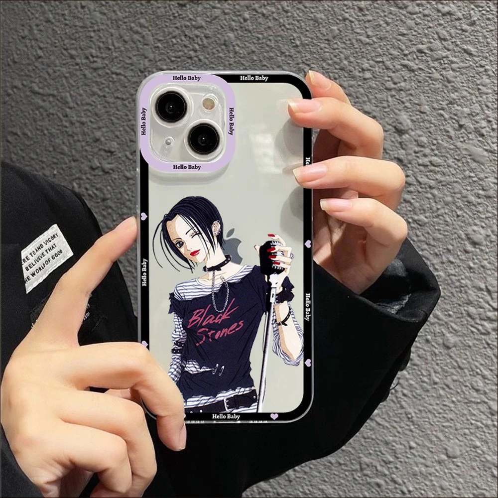 Cute Japanese Anime Nana Osaki Phone Case For iPhone 15 14 13 12 11 Pro Max XSMAX X XR 15Plus Luxury Clear Angel eyes Soft Cover