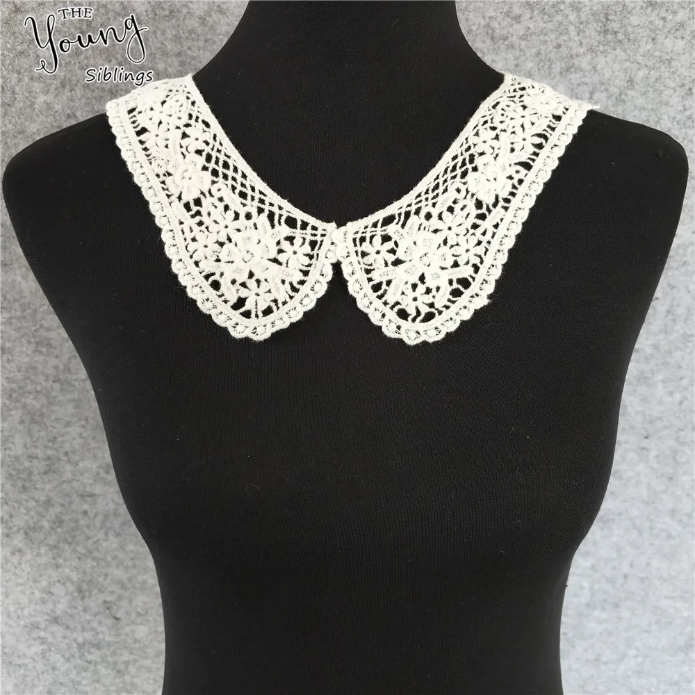 New arrive White U shape Lace Collar Embroidered Applique Neckline Lace Collar Embellishments Trims Wedding Dress Accessories