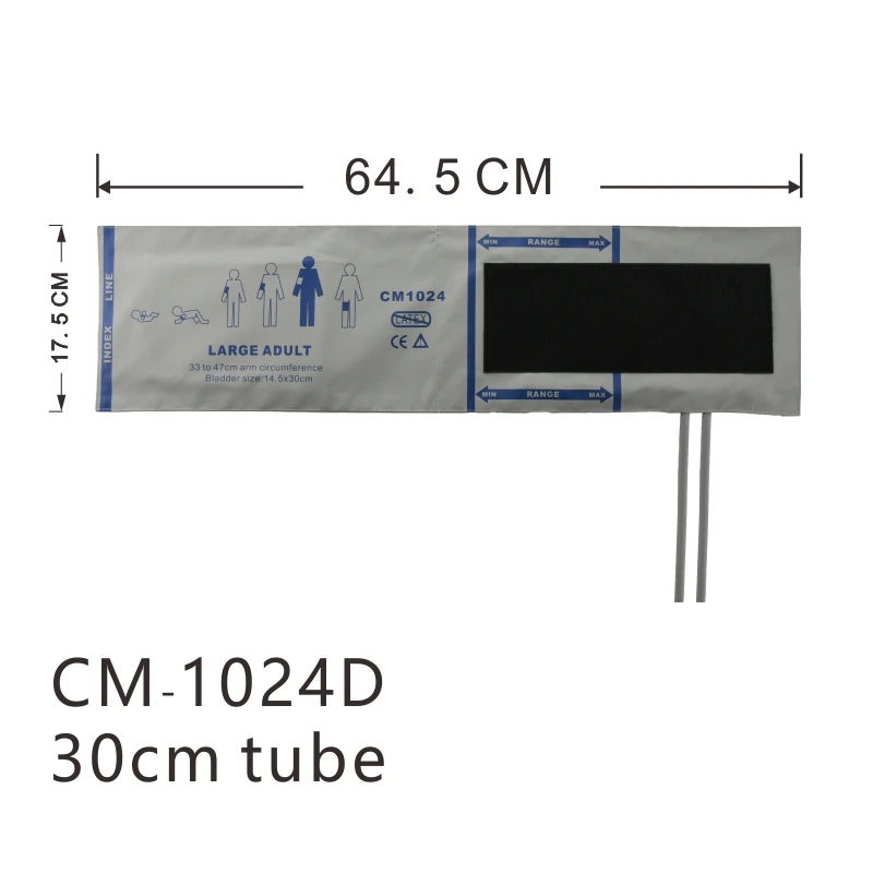 CUFF riutilizzabile per la pressione arteriosa Pediatrico in similpelle grigia NIBP CUFF con vescica Doppio tubo Per sfigmomanometro