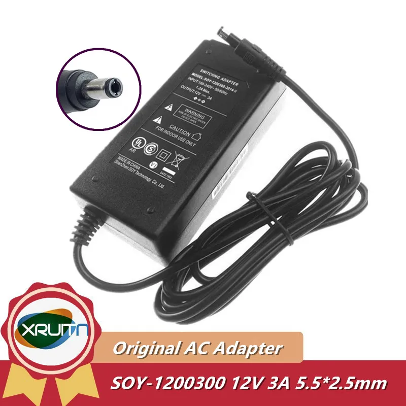 Genuine SOY SOY-1200300 12V 3A 36W AC Adapter Charger For Autel MS906 MS906S MS906BT MS908 MS908S MS908PRO MS905 Power Supply