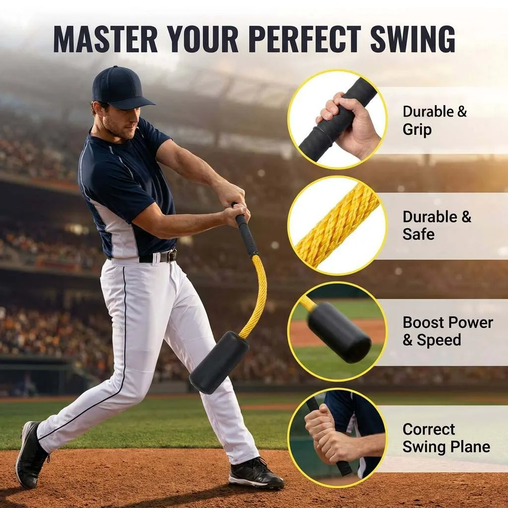 Baseball-Schwungtrainer-Stab für Lag-Power-Übungen, Korrektur der Schwungbahn, Softball-Schlagtraining mit 6 Bällen für alle Altersgruppen – Detail 5