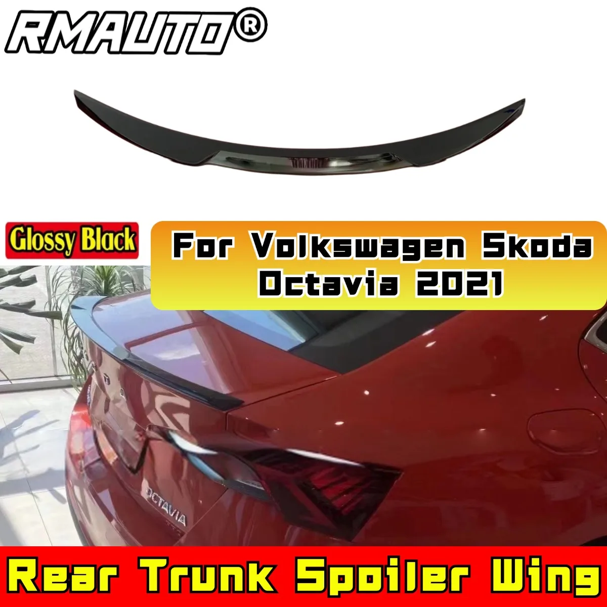 

Для Volkswagen задний спойлер багажника, крыло, задний спойлер на крышу, крыло для Volkswagen Skoda Octavia 2021, автомобильные аксессуары