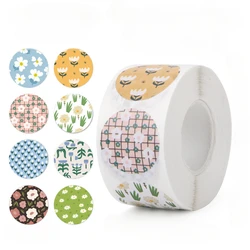 100-500 Pcs 1Inch Fragmented Flower Sealing Stickers Scrapbooking Design Festival Party Decorations Floral Sticker Gift Labels