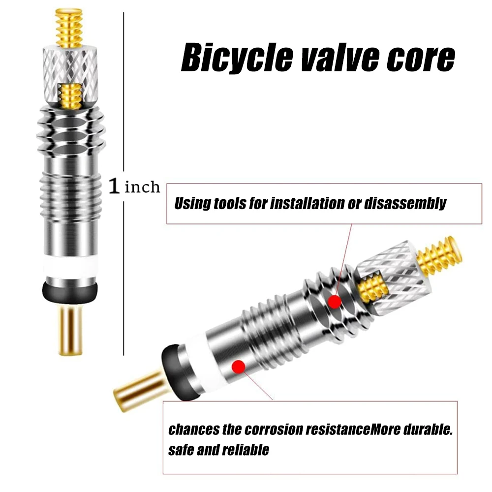 5Pcs/Lot Presta Valve Core Bike Replacement Brass Tubeless Core for Tubeless Road MTB Bike, Vittoria, Continental,Kenda and More