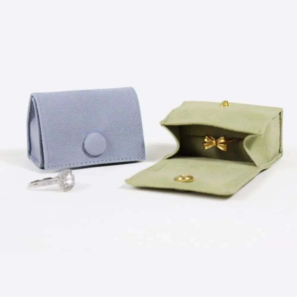 

New Velvet Jewelry Box Dust Protect Small Portable Jewelry Case Multi-purpose Button Closure Mini Storage Box Gift Giving