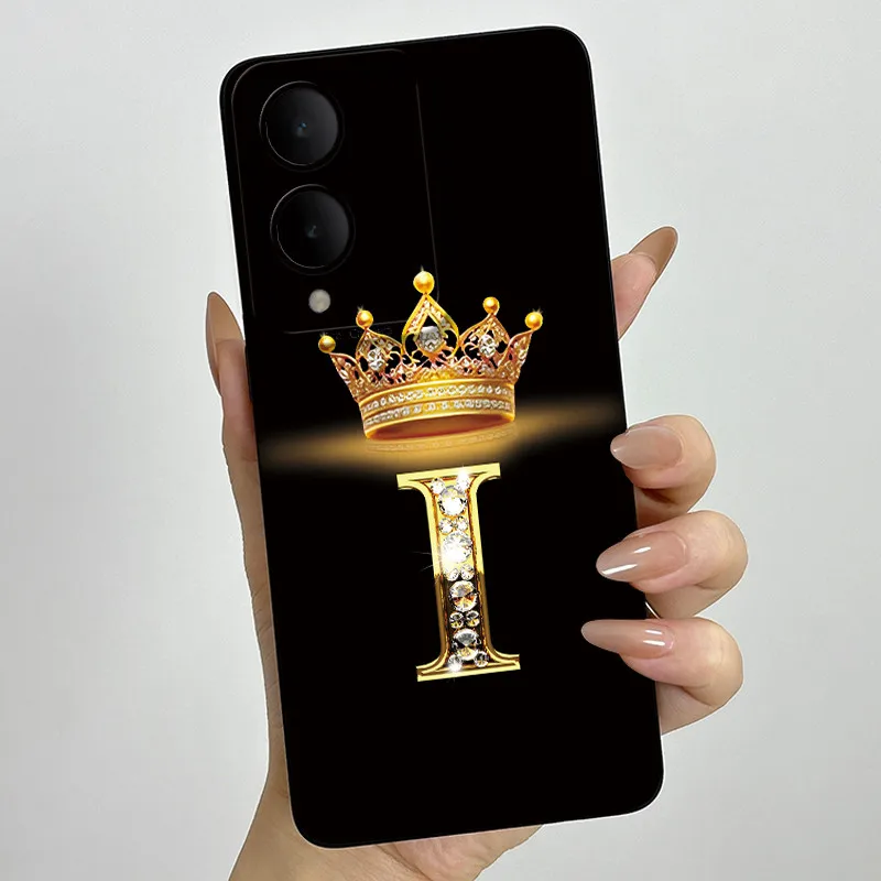 ل Vivo Y17s V2310 حافظة فاخرة تاج رسالة لينة سيليكون عدسة حماية الحالات الهاتف ل VivoY17s غطاء Vivo Y 17s Funda Shell