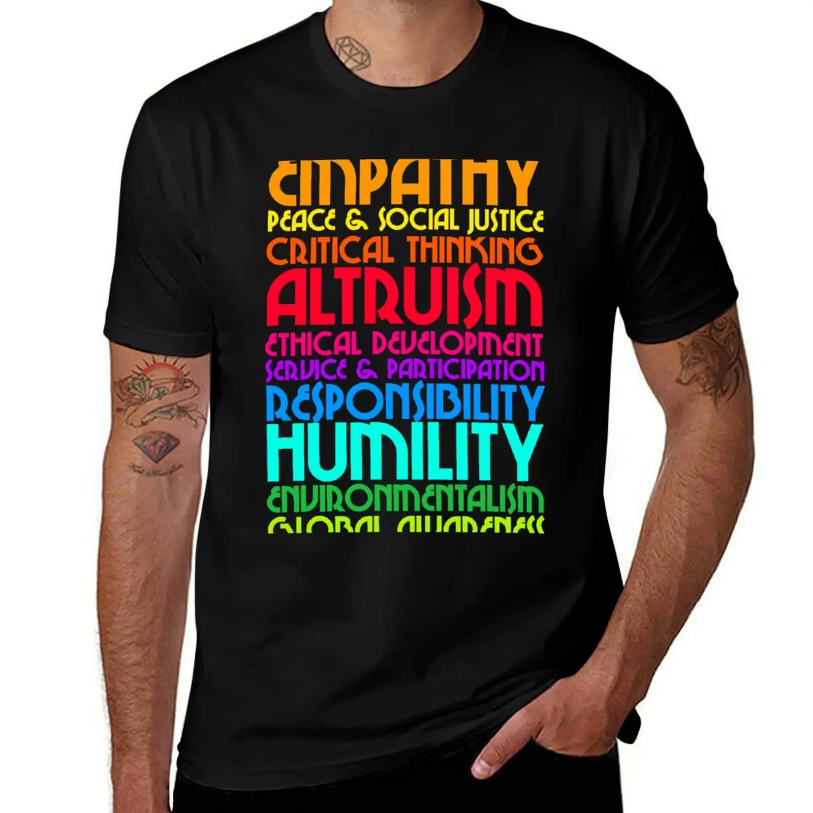 

The Ten Commitments // Humanist Values Design T-Shirt hippie clothes custom shirt vintage t shirt men