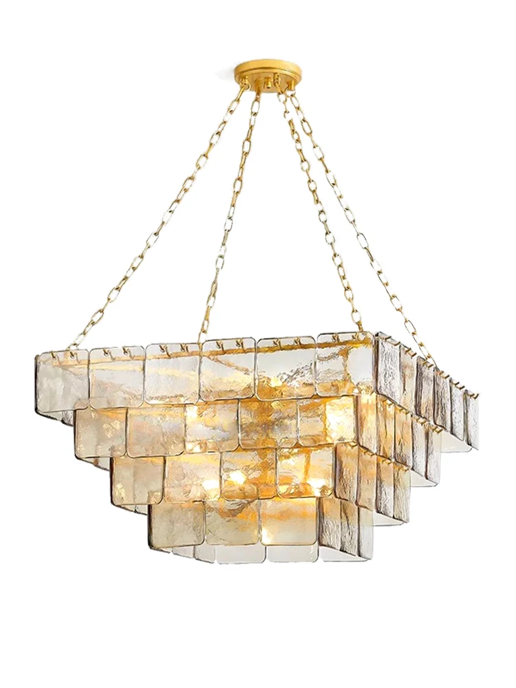 

Clear Glass Big Classical Pendant Lights High Ceiling Home Decor LED Chandelier Lustres Living Room Hall Vintage Hanging Lamp