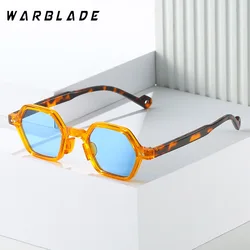 2025 New Vintage Polygon Orange Square Occhiali da sole per donna Uomo Moda Hexagon Clear Ocean Lens Shades UV400 Rivetti Occhiali da sole