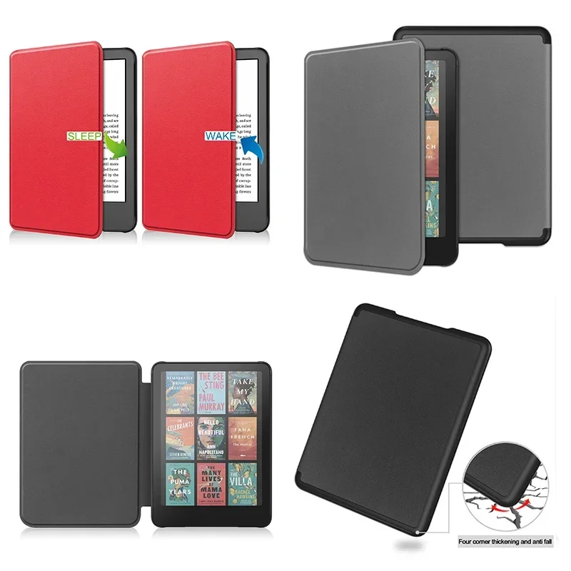 Flip Cover for Kindle 12th 2024 Protection Case Kindle 11th 2022 6 Inch Release Smart Sleeve Microfiber Leather Ereader Cover