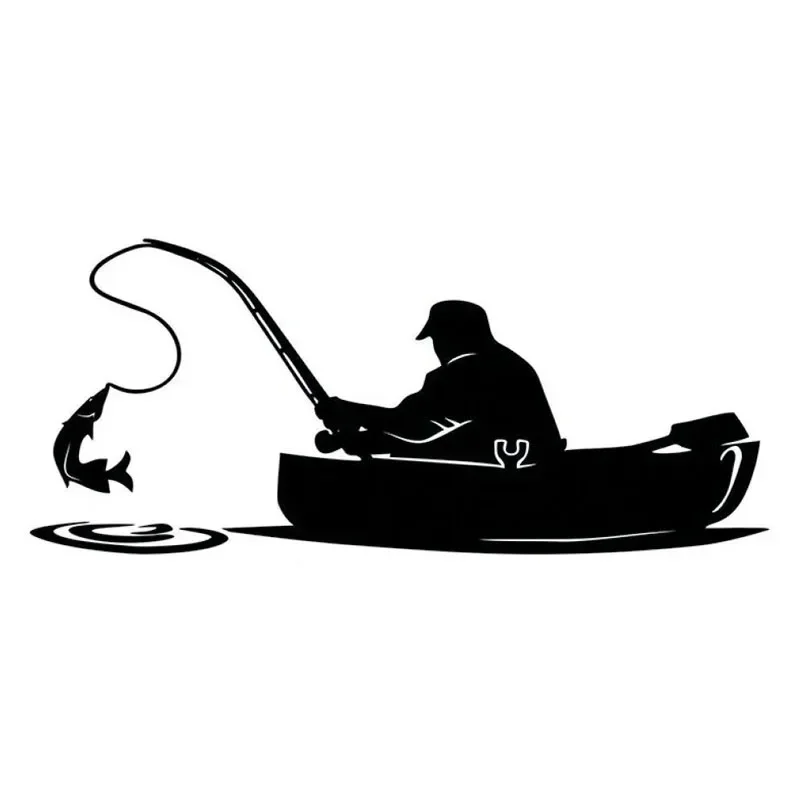 

Car fishing style fashionable vinyl sticker, black/silver five colors, various sizes of PVC decals15.2x6.5 cm,40cmx17cm