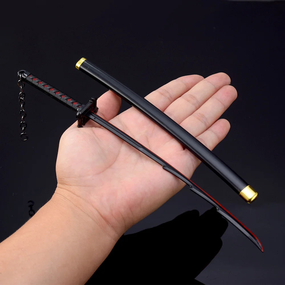 Swords Ornament 26cm Metal Anime Weapon Model Katana Samurai Kurosaki Ichigo Ban Kai Zangetsu Anime