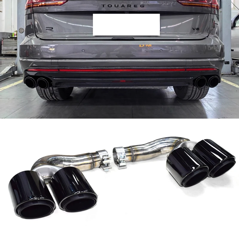 Auto Zubehör Quad Auspuffrohr Für Volkswagen Touareg 2,0 T 3,0 T 2019-2022 Schwarz Edelstahl Schalldämpfer Spitze auto Auspuffrohr
