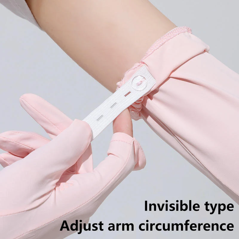 1 pair Sunscreen Female Anti-Ultraviolet Summer Cycling Arm Protector All-In-One Driving Ice Silk Sleeve Cover