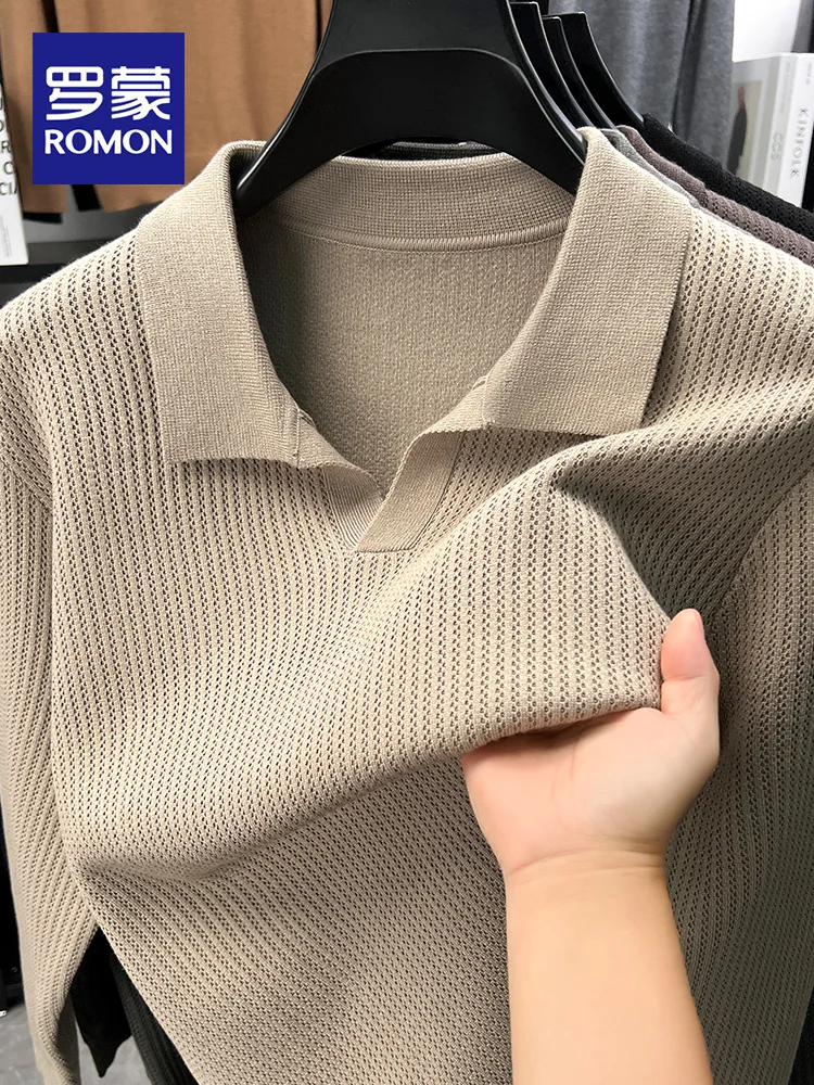 

Мужская повседневная длинная вязаная кофта с воротником-стойкой и фактурным узором, модная городская, из смесового полиэстера, осень 2025