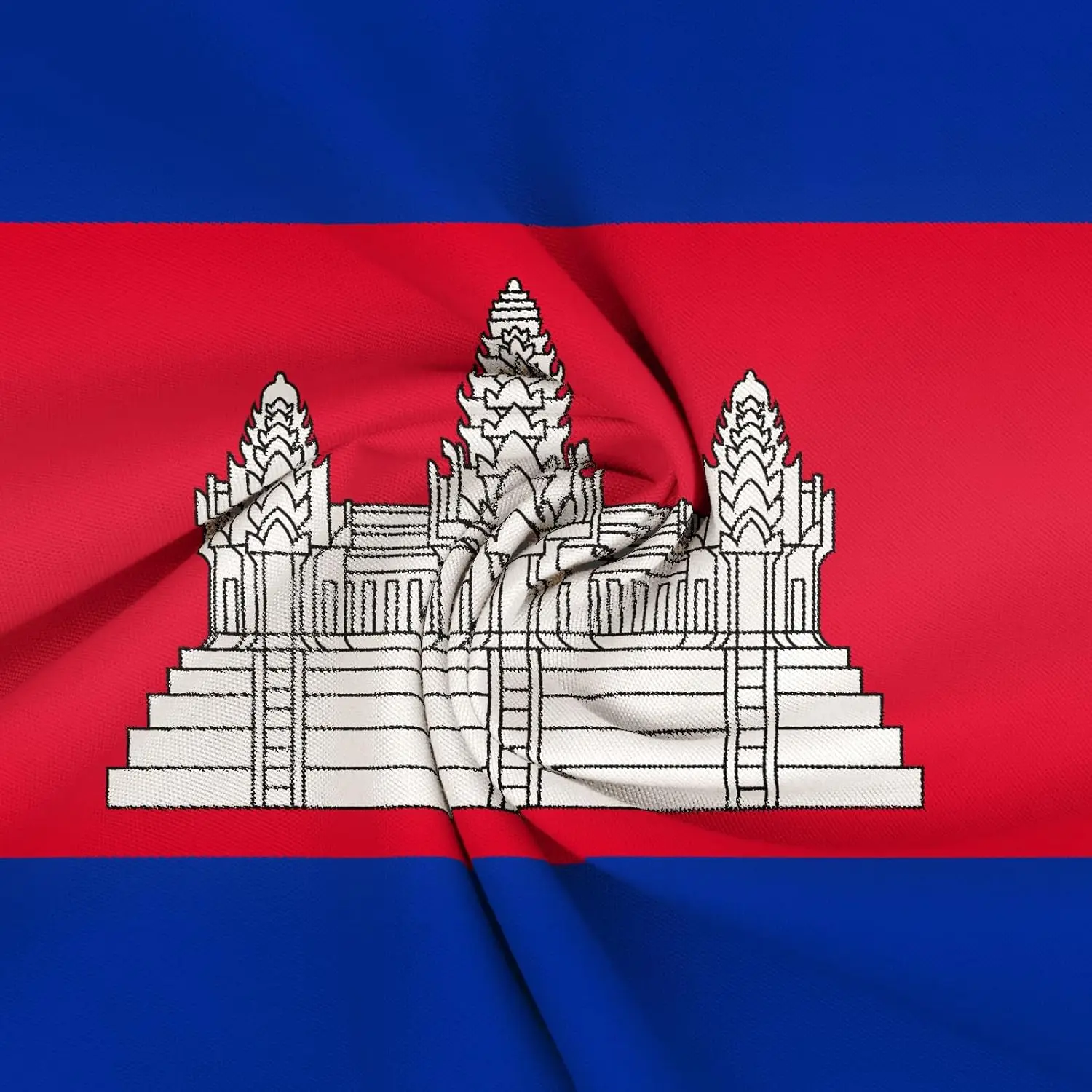 علم حديقة كمبوديا 12 × 18 بوصة مزدوج الجوانب 3 أعلام كمبوديا مع ألوان زاهية لديكور الحديقة الخارجية، FFI