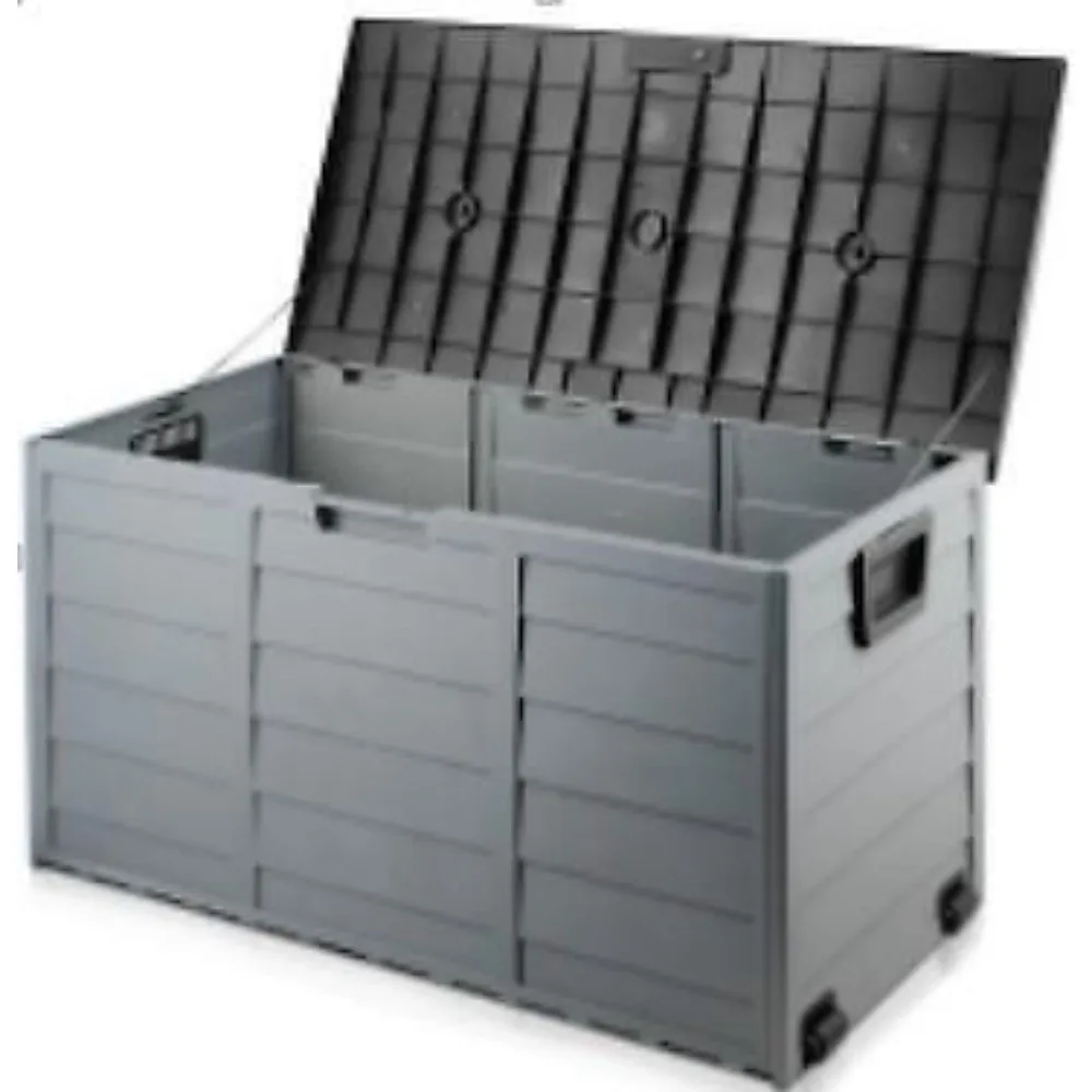 

75Gallon Outdoor Storage Box Rattan Garden Cushion Organizer Patio Deck Cabinet for Garden, Pool, Balcony, Yard