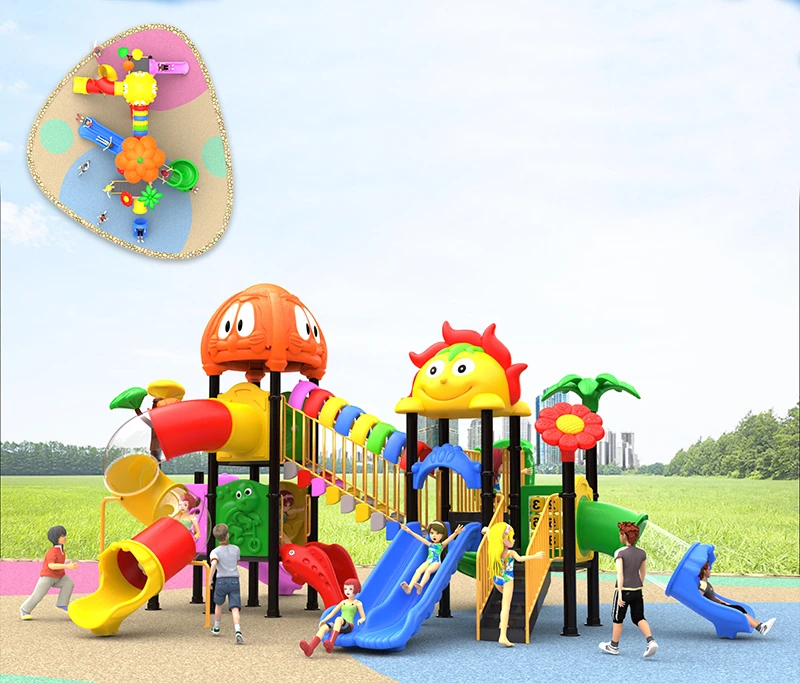 Hot Sale Large Plastic Tube Slide Playhouse Full kindergarten Wholesale Kids Outdoor Playground Equipment