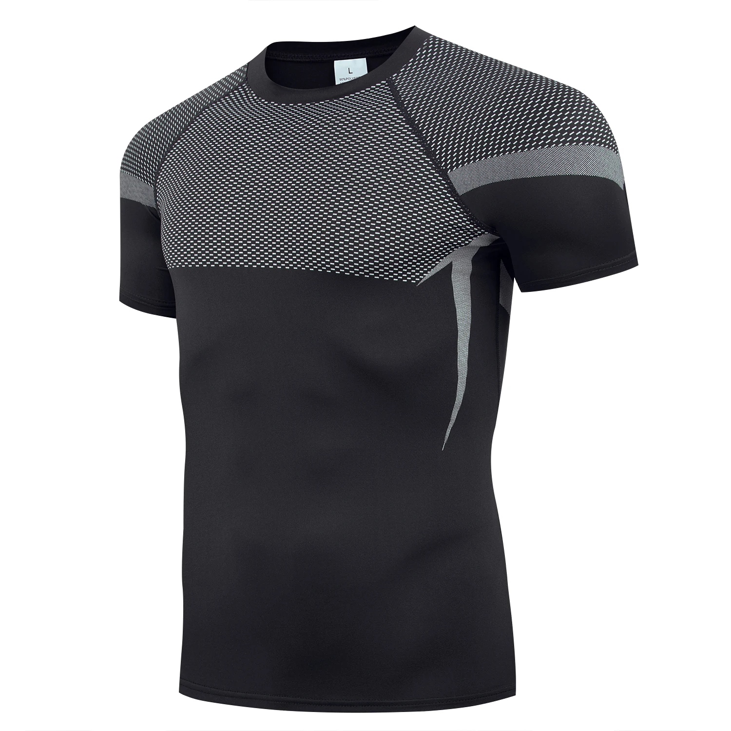 Men's fitness outdoor sports quick drying short sleeved training professional running elastic quick drying jogging t-shirt top