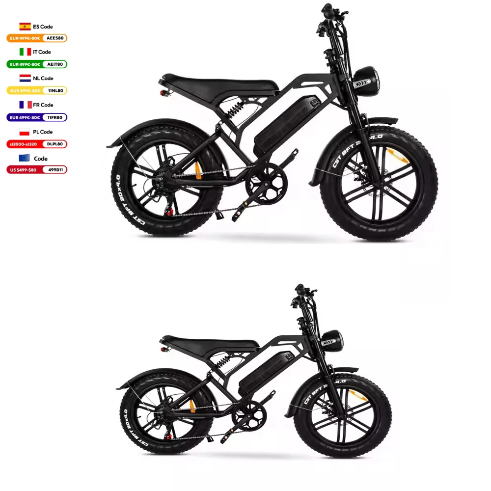 EU  Electric Bike Wholesale Mountain Fatbike Eu Cheap 20inch Fat Tire Ebike Electric Bike Factory