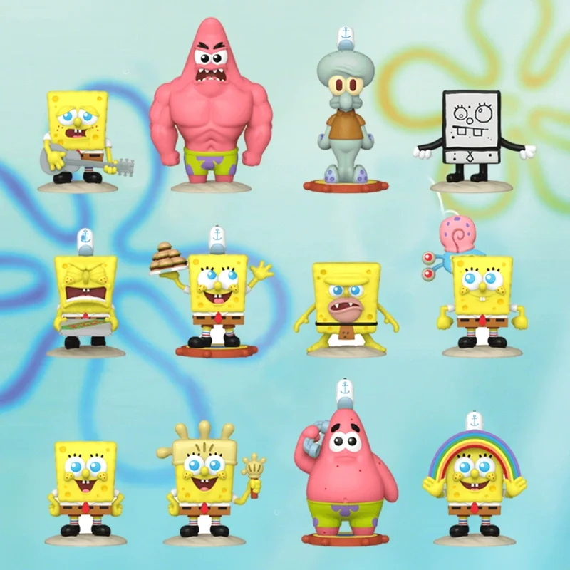 Funko Pop الرسوم المتحركة والرسوم المتحركة سبونجبوب سكوير السراويل صندوق أعمى التماثيل الطرفية لعب للأولاد هدية تحصيل الحلي