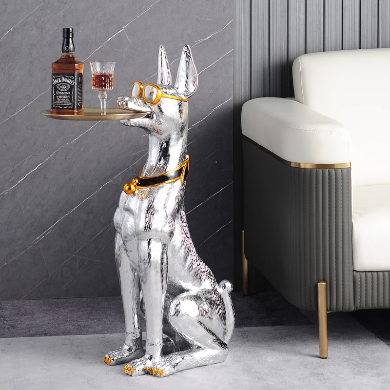

Plated Doberman Pinscher Statue, Tray, Home Decoration, Gift, Interior Decoration, Large Living Room Decoration, Crafts