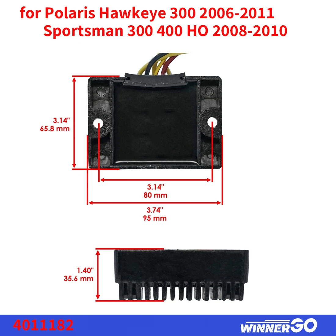 Regler-Gleichrichter für Polaris Sportsman 400 4X4 HO 2008 2009 2010 Hawkeye 300 2X4 4X4 2006 2007 2008 2009 10 2011 – Detail 1