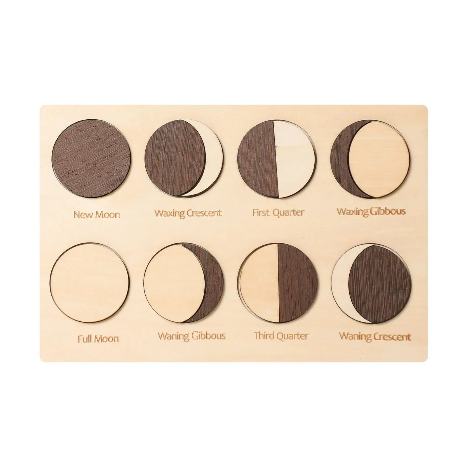 

Wooden Moon Cognition Board Toy Wooden Block Puzzle for Kids Boys Girls Baby