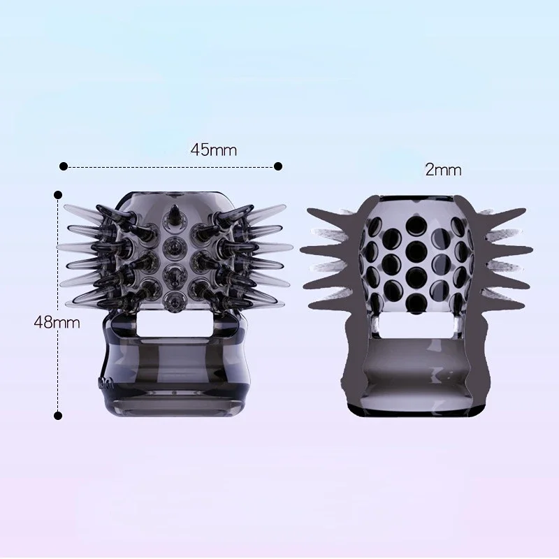 Hedgehog Cock Ring for Male Ejaculation Control with Ram Eye Loop, Penis Cage with Fang-like Particles for Erotic Stimulation