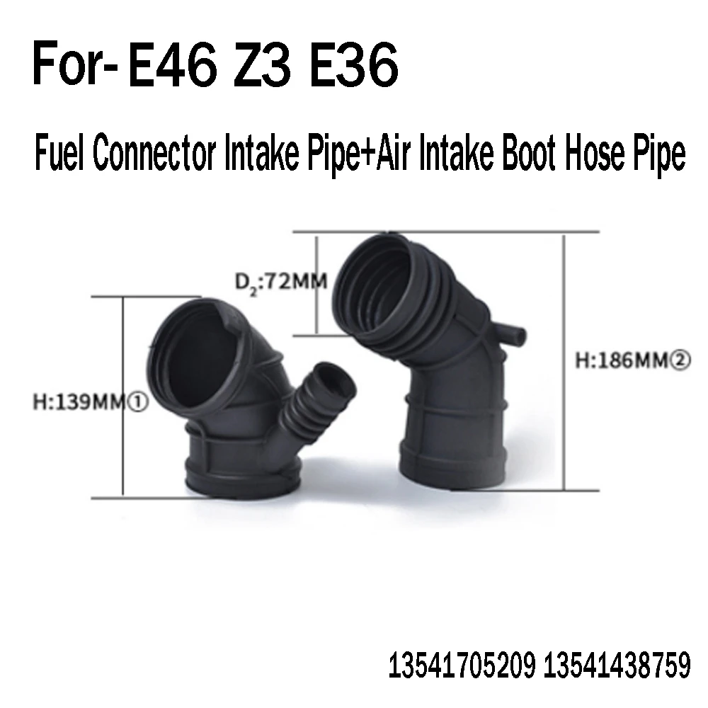 1Set/2Pcs Fuel Connector Intake Pipe+Air Intake Boot Hose Pipe 13541705209 13541438759 for-BMW E46 Z3 E36