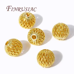 18K Gold Plated Round Hollow Spacer Beads,Separators For Beads,High Quality Bracelets Bead For DIY Jewelry Making Accessories