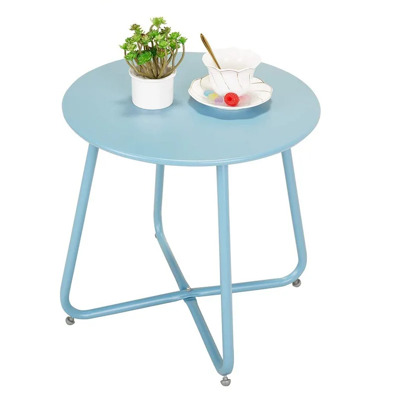 

Anti-rust iron small round table sofa bed side table end table modern patio balcony outdoor round table