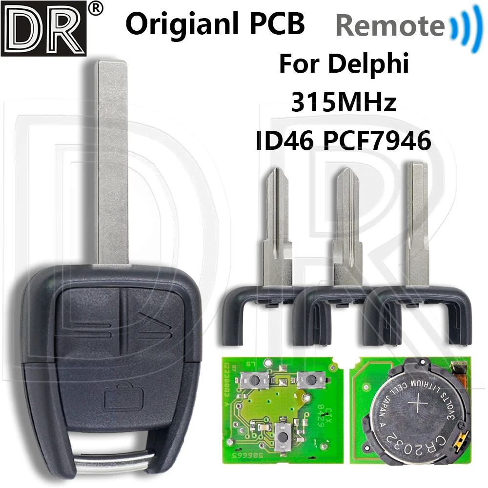 

Great OEM PCB ID46 PCF7946 Type:G-AM 315MHz LP 315ASK P/N: 24415491 Car Remote Control Key For Opel Delphi System