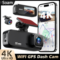 Soam Dash Cam Front and Rear 4K+1080P, WiFi Car Camera with App Control,24/7 Parking Mode,Night vision,WDR,G-Sensor,Black box
