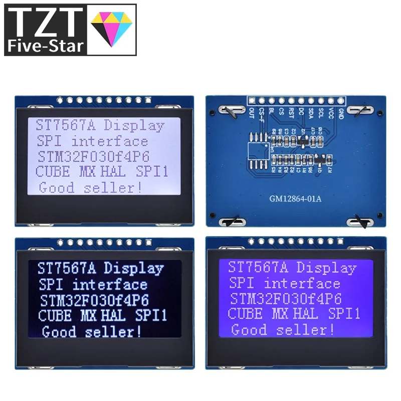 12864 SPI modul LCD 128X64 SPI ST7567A COG papan layar tampilan grafis LCM Panel 128x64 Dot matriks layar UNTUK Arduino