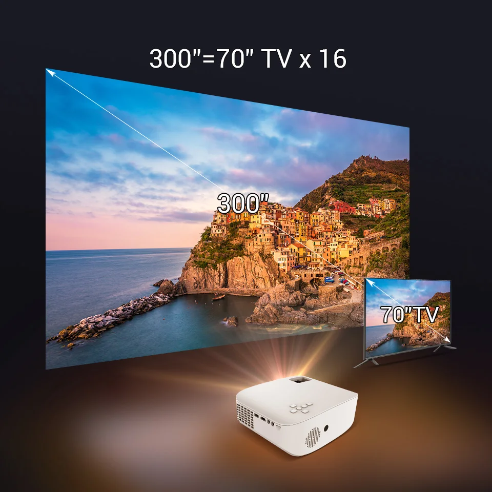 Byintek K20X 기본 1080P WIFI 프로젝터 풀 HD LCD 빔 홀로그램 프로젝터(Android 내장 스마트 버전의 경우 30USD 추가)