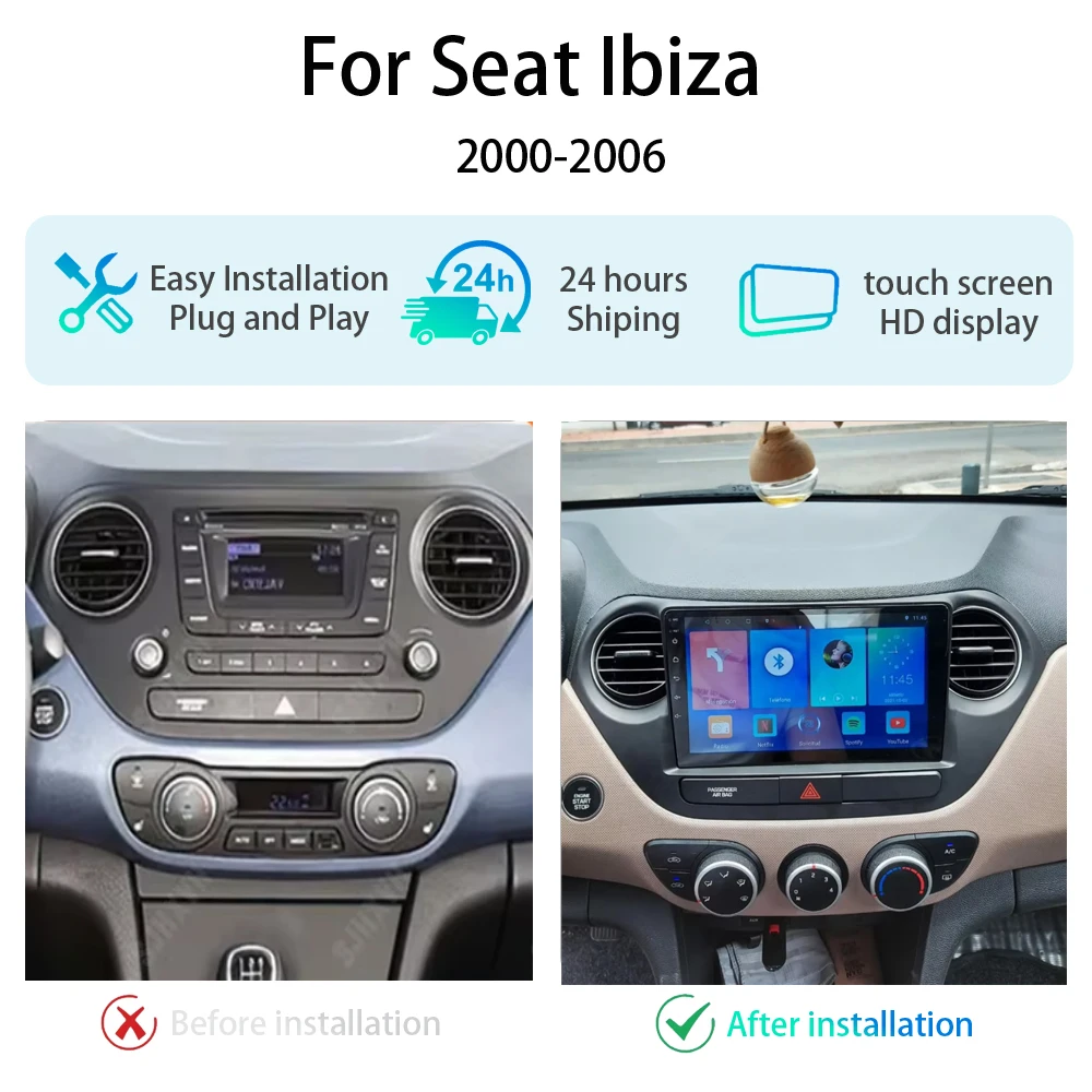 Android 16 Car For Hyundai Grand I10 I 10 2013 - 2018 Plug and Play GPS Navigation High-performance CPU Dash Cam Stereo Head HDR