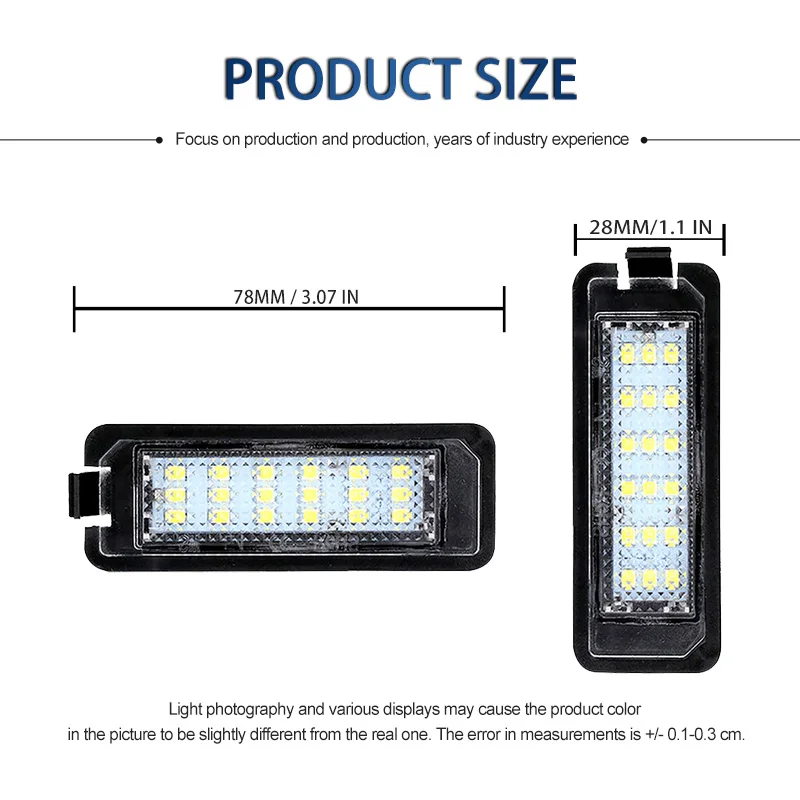 2pcs Car Canbus No Error Led Number License Plate Lights For Volkswagen VW Crafter 2016 2017 2018 2019 2020 White ICE Blue DC12V