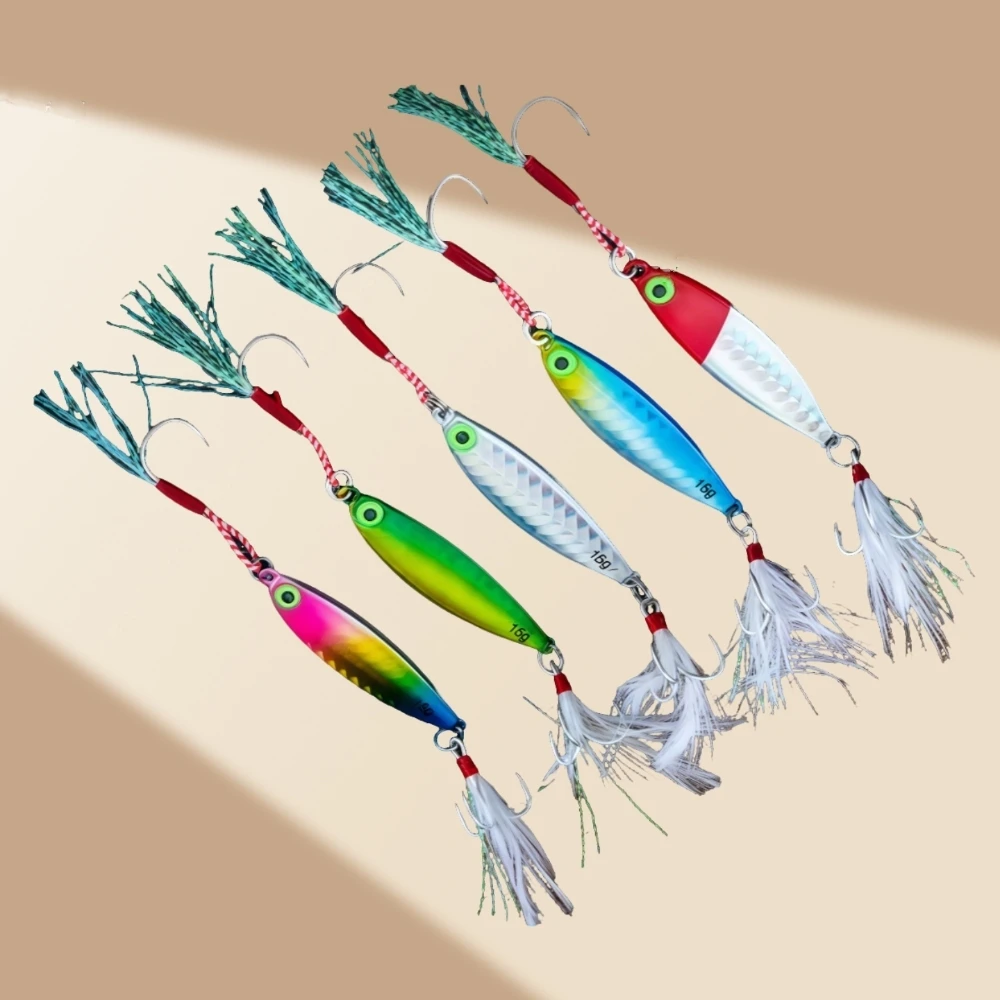 

5PCS Spoon Wobbler Metal Jig Lure Sea Fishing Jigs Whopper Chatter Bait Wobbles Micro Spinner Hard Baits Hooks Shiny Blade Pike
