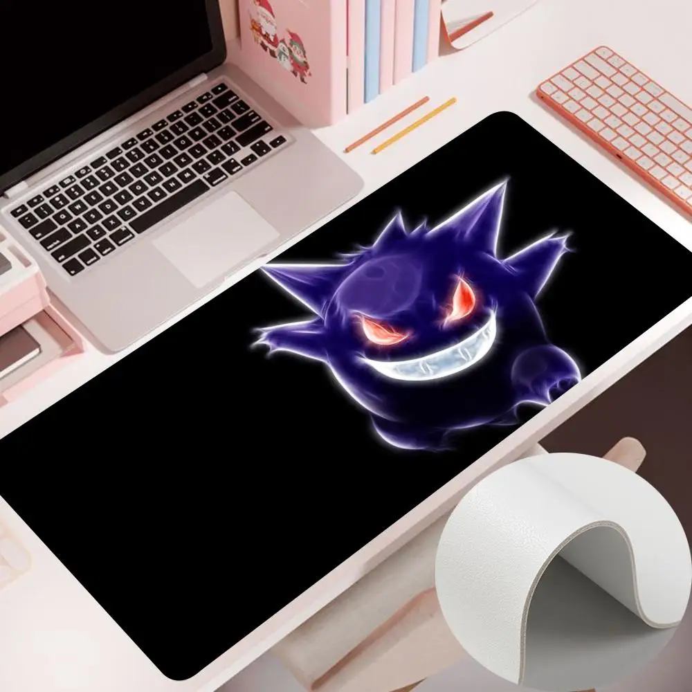 P-POKEMON G-Gengar Mouse Pad Mouse Pad 900×400MM Accessories desk decor Gaming Computer PU Mousepad Leather Table Pad Carpet Des