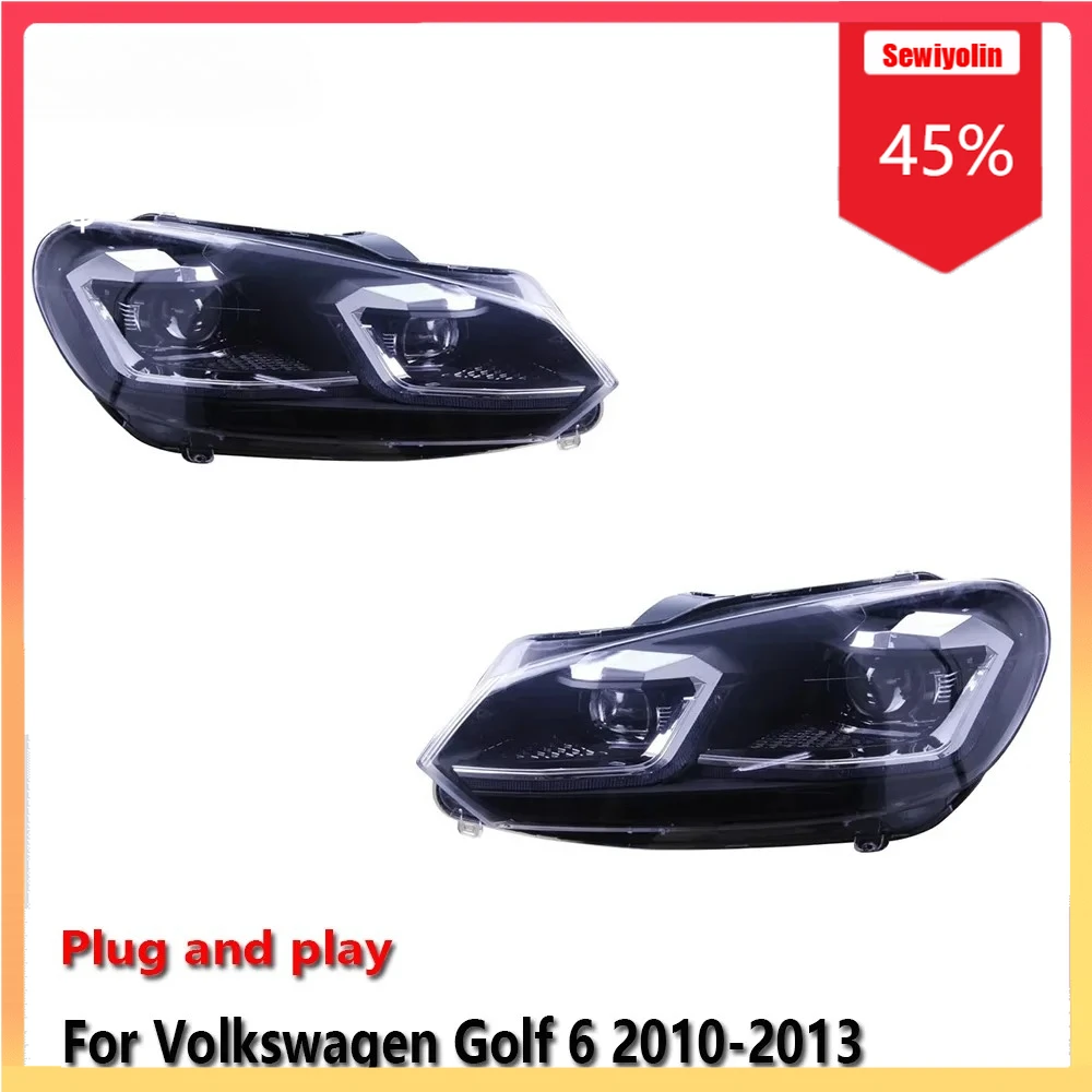 

Car LED Headlight Automobile Parts For Volkswagen Golf 6 2010-2013 Fog DRL Brake Turn Signal Lamp Plug and Play