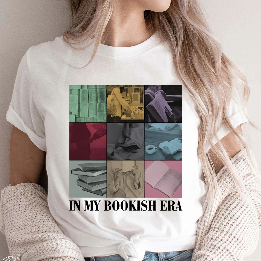 In My Bookish Era T-Shirt Pop Music Lover Shirt for Women Love Books Gift for Her Womens Clothes Literary Vintage Women Clothing