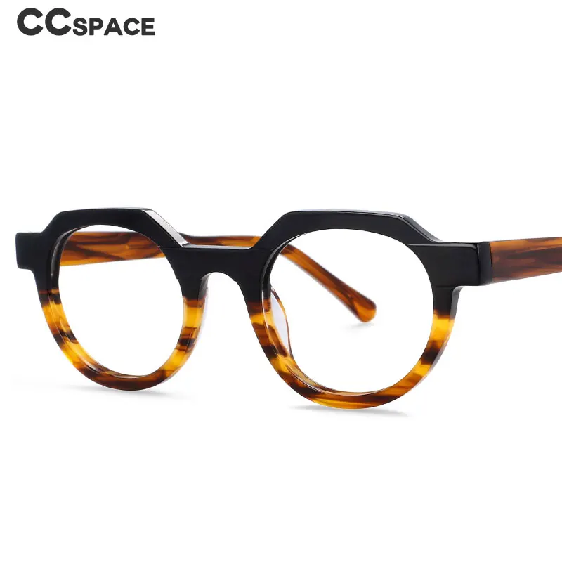 54139 Retro Acetate Optical Glasses Frames Men Women Two Color Splicing Fashion Eyeglasses