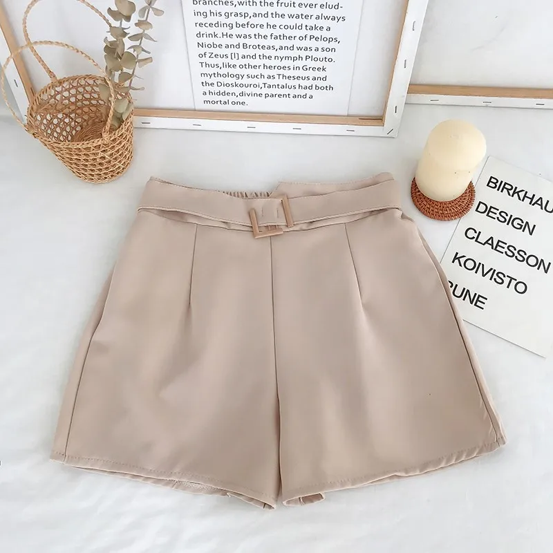 Fashion 2023 Summer Chiffon High Waist Wide-legged Shorts Casual Versatile Slim Straight Hot Pants For Women\'s Clothing Y2K